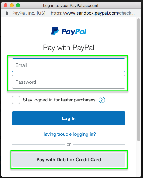 log in to paypal here
